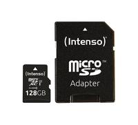 Intenso Professional Scheda di Memoria microSDXC da 128 GB Class 10, UHS-I U3, V30, fino a 100 MB/sec (con Adattatore SD), Nero