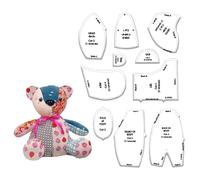 Memory Bear - Cartamodello per cucito, 10 pezzi, con righello e manuale di istruzioni (lingua italiana non garantita), per lavori di cucito a casa e orsetto memory, per principianti (38,1 cm)
