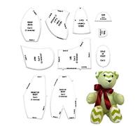 Memory Bear Pattern - Memory Bear Template Ruler Set,10pcs Acrylic Patterns for Crafts Supplies, giftt for Masters, Friends, Relatives, Advancers