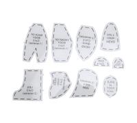 Memory Bear Template Ruler Set | Acrylic Sewing Pattern for Toys/Crafts/DIY | 10 - Piece Kit with Rounded Edges | Present for Sewing Enthusiasts
