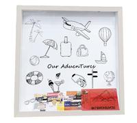Memory Box da viaggio - Vetrina per avventure da 25 cm, organizer per slot | Scatola da collezione in legno per biglietti per il cinema, souvenir, cimeli dei viaggiatori, decorazioni per la casa,