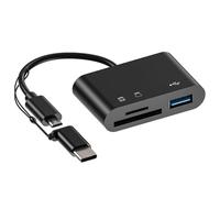 Memory Card Adapter | 3 in 1 USB C USB 3.0 Connector Adapters | Portable Type C Card Reader, Simultaneously Read Ms CF TF Cards, Supports Mmc/-Mmc/Uhs-I/Ms Duo/Pro Duo/CF