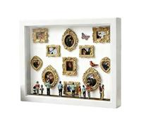 Memory Display Shadow Boxsss - Mini cornice da museo, 8 statuette incluse, decorativa illuminata, regalo per casa, scrivania, regalo per la scrivania