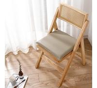 Memory Foam Chair Cushion with Zipper Waterproof Faux Leather Seat Pad for Office Non-Slip Square Rectangle Light Brown 50x50x3cm Comfortable Seating Easy to Clean