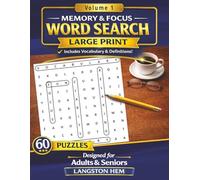 Memory & Focus Word Search: Large Print Vocabulary Word Search Puzzles for Adults & Seniors | 60 Brain Games to Improve Memory and Focus