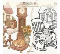 Memory Lane Coloring Book for Seniors: 40 Bold and Easy Large Print Nostalgic Designs for Relaxation and Stress Relief