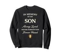 Memory of My Son Always Loved Never Forgotten Son Memorial Felpa