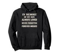 Memory of My Son Always Loved Never Forgotten Son Memorial Felpa con Cappuccio
