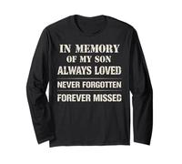 Memory of My Son Always Loved Never Forgotten Son Memorial Maglia a Manica