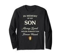 Memory of My Son Always Loved Never Forgotten Son Memorial Maglia a Manica