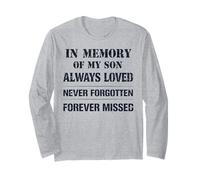 Memory of My Son Always Loved Never Forgotten Son Memorial Maglia a Manica