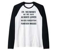 Memory of My Son Always Loved Never Forgotten Son Memorial Maglia con Maniche Raglan