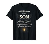 Memory of My Son Always Loved Never Forgotten Son Memorial Maglietta