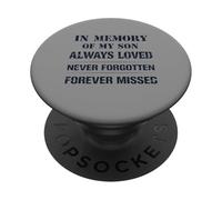 Memory of My Son Always Loved Never Forgotten Son Memorial PopSockets PopGrip Adesivo