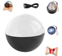 Memory Orb Custom Video Sphere, WiFi Core Memory Orbs, Crystal Ball Video Player, 2.7in 3D Crystal Ball Personalized Display, Uploadable Videos & Photos, for Anniversary Xmas (Black,ordinary)