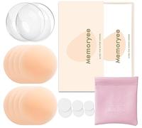 Memoryee Copricapezzoli, Ultra Sottili Copri Capezzoli da Donna Cuscinetti per Capezzoli Silicone Adesivi Riutilizzabili Pasties Invisibili Reggiseni Petali Seno [8 cm]/Skin/4