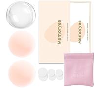 Memoryee Copricapezzoli, Ultra Sottili Copri Capezzoli da Donna Cuscinetti per Capezzoli Silicone Adesivi Riutilizzabili Pasties Invisibili Reggiseni Petali Seno [8 cm]/Champagne/1
