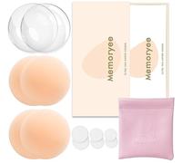 Memoryee Copricapezzoli, Ultra Sottili Copri Capezzoli da Donna Cuscinetti per Capezzoli Silicone Adesivi Riutilizzabili Pasties Invisibili Reggiseni Petali Seno [8 cm]/Skin/2