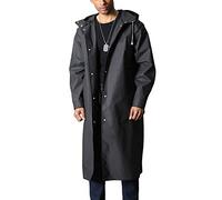Memoryee Impermeabile da uomo Impermeabile riutilizzabile Poncho pioggia escursionista con cappuccio Giacca multi lungo Urban Outdoor/Nero/S