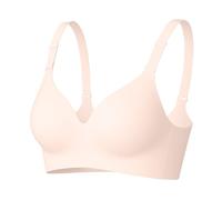 Memoryee Reggiseni Senza Ferretto Senza Cuciture per Donna Taglie Forti Bralette a Copertura Totale Crop Top con Supporto Morbido Beige L