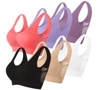 Memoryee Reggiseni Sportivi Imbottiti per Donna Impatto Medio Taglia Plus per Seno Grande Push Up Senza Cuciture Traspirante per Yoga e Corsa Top a Canotta Tutti i Colori S