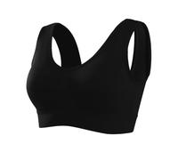 Memoryee Reggiseno Sportivo Donna Imbottito Sostegno Forte Elasticizzato Taglie Forti Senza Ferretto Push Up per Yoga Vogatore Golf Palestra Fitness Corsa 1 Pezzi Nero 6XL