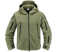 Memoryee Uomo Giacche Antivento Giacca in Pile Outdoor Militare Caldo Cappotto/Green/XXL