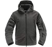 Memoryee Uomo Giacche Antivento Giacca in Pile Outdoor Militare Caldo Cappotto/Grey/M