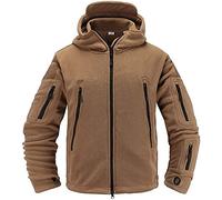 Memoryee Uomo Giacche Antivento Giacca in Pile Outdoor Militare Caldo Cappotto/Sand/M