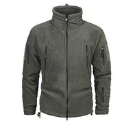 Memoryee Uomo Giacche in pile antivento Felpe Tattiche Militari con cappuccio in Softshell da esterno/Grey/S