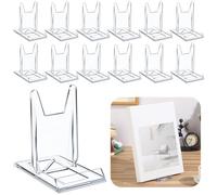 Memorywuu Confezione da 12 supporti per libri in acrilico, regolabili, trasparenti, per display e tablet, supporto per tornare a scuola, regalo per casa, ufficio, album, CD, riviste, cartoline, opere