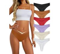Memouniva Perizoma Donna, Tanga Senza Cuciture, Mutande Invisibili con Vita a V, Comode, Pacco da 6