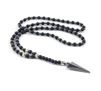 Memphis collana di perline nero onice ematite punta freccia