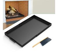 Memrita Vassoio per caminetto di Piccole Dimensioni, Regolabile con Manici per Raccolta Cenere, 33 cm, da Davanti a Dietro, Rettangolare estendibile Fino a 88 cm, Include Una Spazzola per la Pulizia