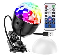 memzuoix Disco Ball Light for Party LED RGB+W Mini DJ Light with 16 Colors, Remote Control Party Lights USB Disco Stage Light for Home Room Dance Birthday Karaoke Diwali Wedding Party Decorate Lamp