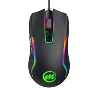 memzuoix Mouse da gioco cablato con luci LED, 6 pulsanti, 6 livelli DPI regolabili, cavo USB rinforzato da 1,7 m, rotella in gomma antiscivolo, 12 modalità di illuminazione, compatibile con Windows e