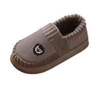 Men and Women's Spring and Autumn Winter Extra Large Slippers Indoor Thickened Couple Cotton Slippers Plus Velvet Home Wear Warm Cotton Slipper Unisex con suola antiscivolo, caffè, 44 EU