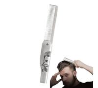 Men Beard Comb, Foldable Stainless Steel Grooming Tool, 6,5 x 0,87 x 0,24 Inches, Durable Pocket Size Design, Home Travel Use Portable Face Hair Styling Brush for Dad Husband Adult