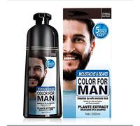 Men Beard Hair Color Instant Dye Black Mustache Beard Darkening Shampoo,Professional Men's Mustache & Beard Black Hair Color Dye Shampoo (1pcs)