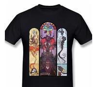 Men Bloodborne Halloween Horrible Games Black T-Shirts Yharnam Stained Glass Pure Cotton Tee Harajuku Daily Life Black M
