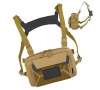 Men Chest Pack, Vest Bag, Lightweight Anti Theft Carrier, Adjustable Fit Breathable Design Black, for Hiking, Gym, Travel, Cycling, Fishing, 350g