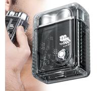 Men Electric Razor, IPX-7 Waterproof Rechargeable Portable Double Head Razor, Digital Display, Home Bathroom Supplies, Transparent Beard Shaver, for Men