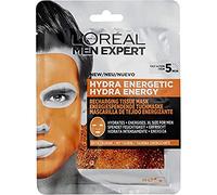 Men Expert Hydra - Maschera viso in tessuto energetico per uomo, maschera in tessuto per pelle dall'aspetto stanco (confezione da 3)