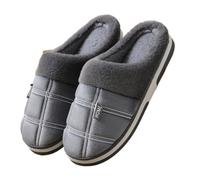 Men Extra Large Winter Plush House Slippers, Anti-Slip Soft Sole Warm Indoor Cotton Slides