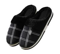 Men Extra Large Winter Plush House Slippers, Anti-Slip Soft Sole Warm Indoor Cotton Slides