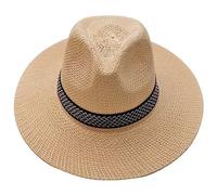 Men Fedora Trilby Straw Hat Womens Mens British Classic Panama Hats UV Protection Sun Beach Visor Hat Men Short Brim Outdoor Summer Cowboy Jazz Hats cap