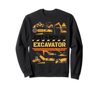 Men Kids Constructions Just A Boy Who Loves excavators white Felpa