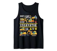 Men Kids Just A Boy Who Loves excavators Constructions Lover Canotta