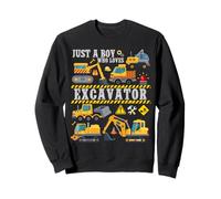 Men Kids Just A Boy Who Loves excavators Constructions Lover Felpa