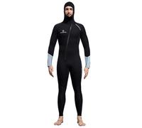 Men,M,Muta in neoprene 3 mm per donna e uomo - Tuta da immersione intera monopezzo con zip frontale e cappuccio, ideale per snorkeling, surf, canoa e immersioni subacquee